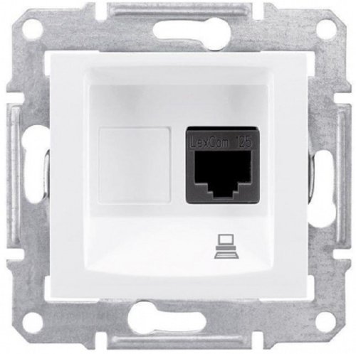 Розетка компьютерная без рамки Schneider Electric Sedna 1-м. RJ45 5e белый картинка